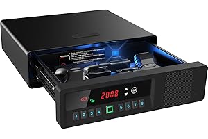 Z ZLJUAN Slide-Away Pistol Handgun Safe for Two Pistols,Quick Access Gun Safe with LCD Display of Time,Battery,Unlock State,D