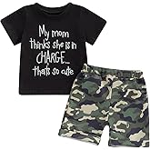wdehow Toddler Kids Baby Boy Summer Clothes Sets 1T 2T 3T 4T 5T Letter Print Short Sleeve Tops Camouflage Shorts Outfits