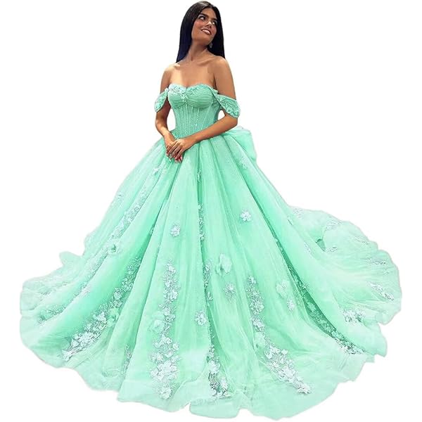 Amazon.com: Mint sage Green Quinceanera Dresses for Sweet 15 16 Birthday  Lace Prom Special Party Ball Gown with Train for Girls Long: Clothing,  Shoes & Jewelry