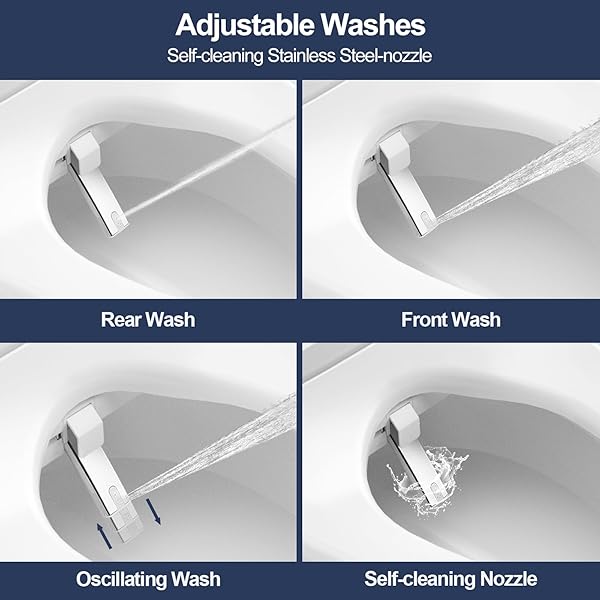ZMJH 236 BIDET TOILET SEAT ELONGATED – ENDLESS WARM WATER, HEATED SEAT & VORTEX WASH, DUAL FRONT/REAR CLEANING, WARM AIR DRYER, LED NIGHT LIGHT, ELECTRIC-POWERED (ELONGATED)