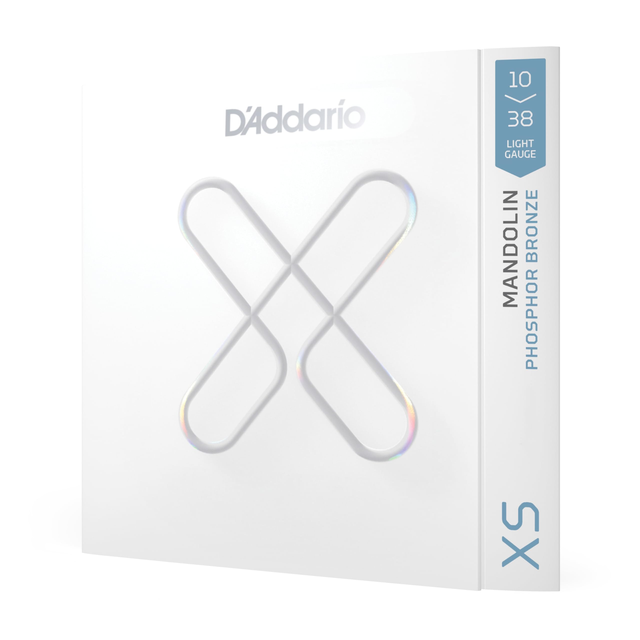 D'Addario Mandolin Strings - Coated Mandolin Strings - XS Phosphor Bronze - For 8 String Mandolin - Maximum Life, Smooth Feel - XSM1038 - Light, 10-38