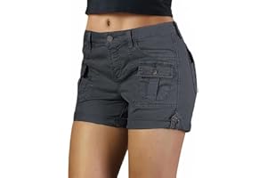 Flamingals Women's Cargo Shorts Low Waist Shorts for Women Trendy Summer Hiking Shorts with Flat Pocket
