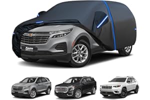 Kayme SUV Car Cover Custom Fit for Chevy Chevrolet Equinox, Jeep Cherokee, GMC Terrain, Windproof Upgraded & 100% Waterproof All-Weather Full Exterior Cover Snow Protector with Door Zipper and Towel.