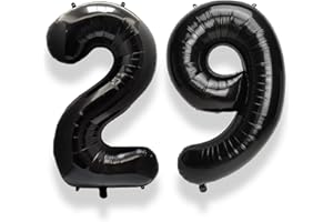 AULE 40 Inch Large 29 Number Balloons Black, Big Foil Number Balloons, Giant Helium Happy 29th Birthday Party Decorations for Man and Women, Huge Mylar Anniversary Party Supplies