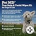 Pet MD Tear Stain Remover Facial and Eye Wipes for Dogs and Cats - Removes Crust, Mucus Tear and Saliva Stains - 70 XL Wipes