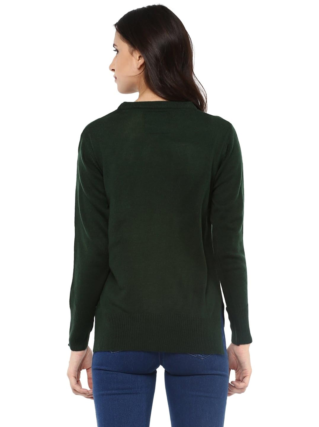 cayman women olive green solid sweater