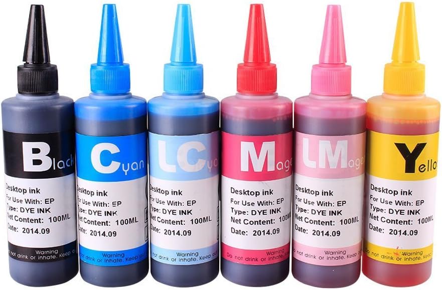 INKOA (TM) [INK Refill Bottle SET 600ml] for T079 R260 R265 R270 R280 R285 R290 R360 R380 R390 R560 RX580 RX590 RX595 RX680 1400 1410 1390 Artisan 1430