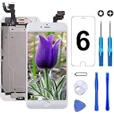 for iPhone 6 Screen Replacement Kit 4.7" LCD Touch Display Assembly Whtie | Screen Digitizer Full Installation Kit with Repair Tools, Glass Protector, Smooth Touch