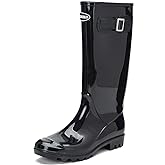 DKSUKO Women's Tall Rain Boots Garden Boots Waterproof Wellington Rubber Boots