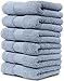 MAURA Light Blue Hand Towels for Bathroom. Luxury Turkish Cotton Bath Hand Towels Set of 6. Ultra-Soft, Thick & Plush - Serenity Blue