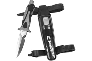 Saekodive Edge Series Dive Knife - Quick-Release Sheath, Leg Straps, Saltwater Resistant - Scuba Diving, Spearfishing, Fishin