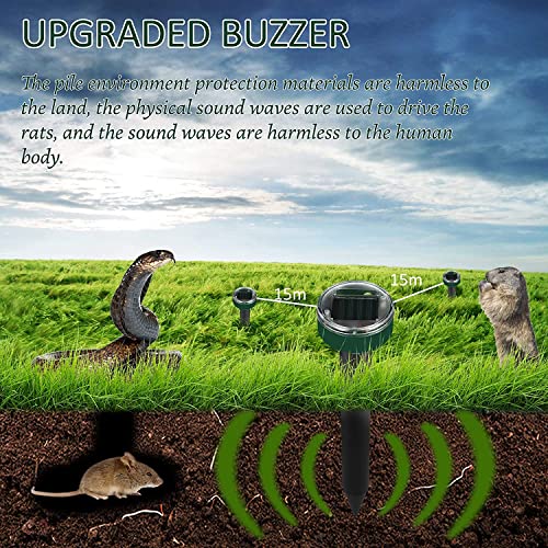 Solar Mole Repellent 8 Pack Outdoor Ultrasonic Gopher Control Spikes