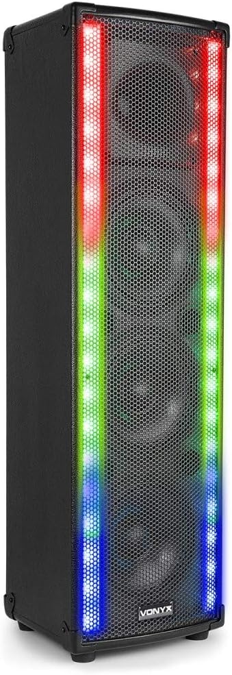 VONYX Bluetooth Disco Home Party Speaker with LED Metering Mood Light Wave 600W