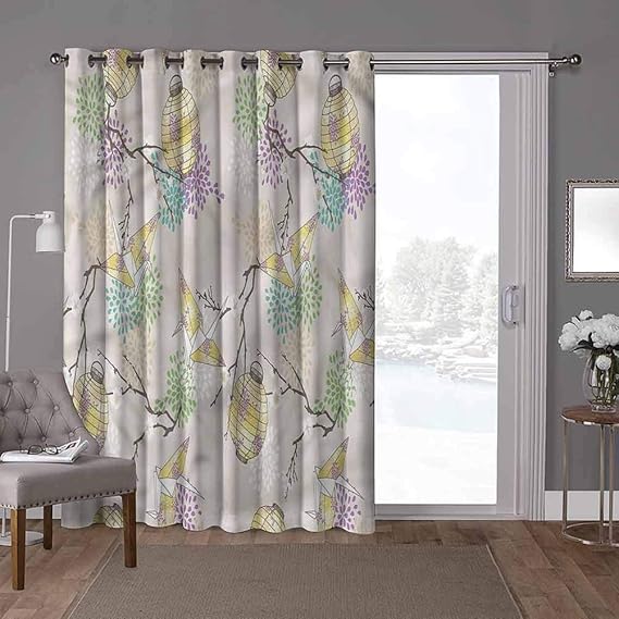 YUAZHOQI Sliding Glass Door Drapes, Lantern,Colorful