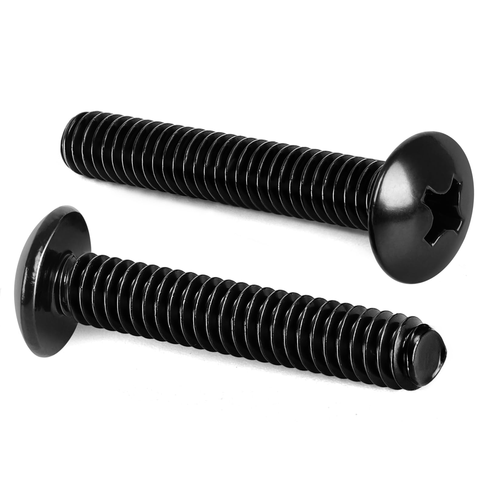 Photo 1 of MewuDecor 1/4-20 x 1-1/4" Truss Head Machine Screws, Full Thread, 304 Stainless Steel 18-8, Black Finish, 25 PCS