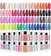 Lavender Violets Quick Drying Dip-Powder-Nail-Colors-Set of 36 Colors - Glitter Nude Red Pink Yel...