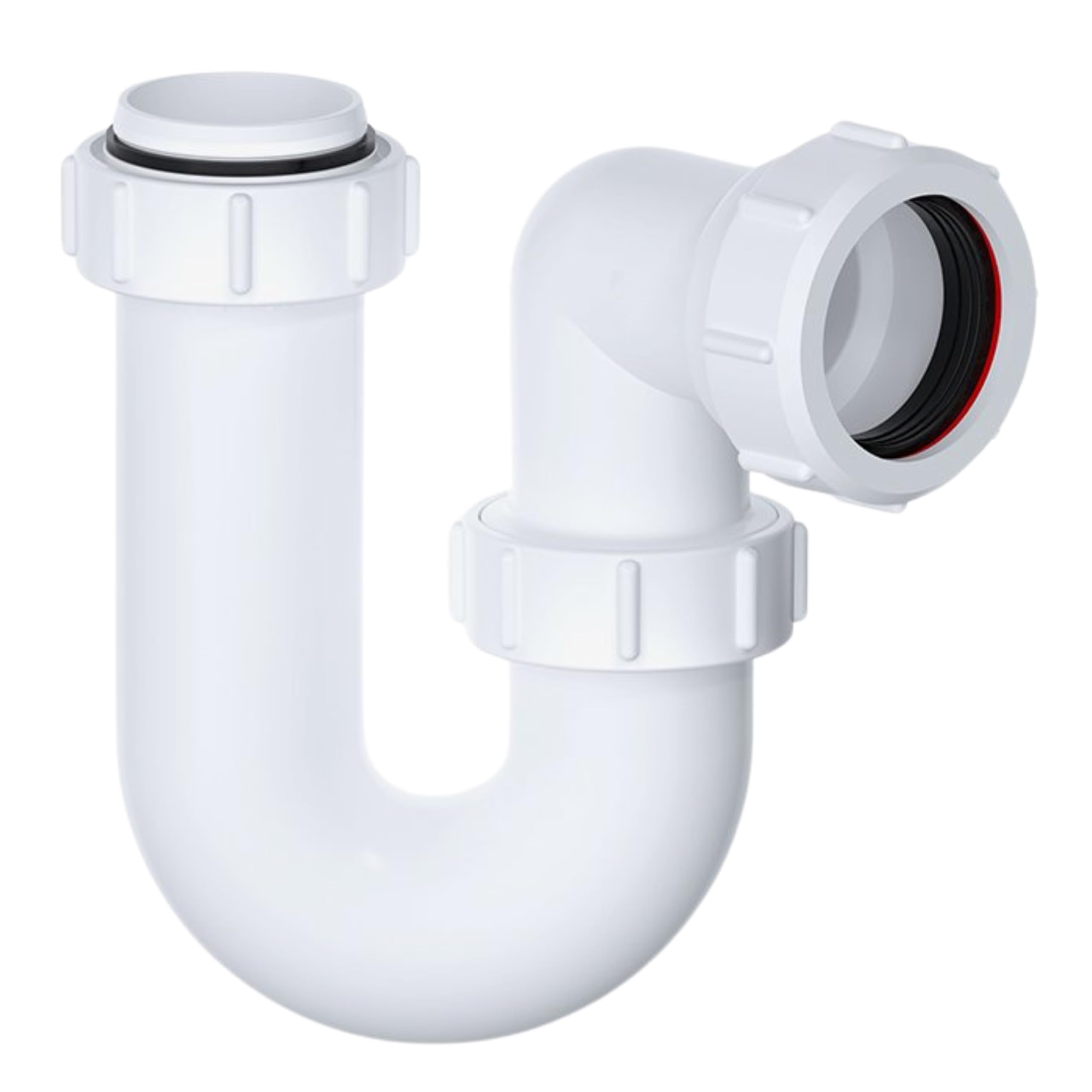 PlumbEZ Multi Swivel P Trap 40mm (1.1/2') with Anti-Slip Ring, Basin Waste Sink Waste Kit, BS EN 274-1:2002 Compliant Basin Trap U Bend, 75mm Trap Seal for Odor Protection