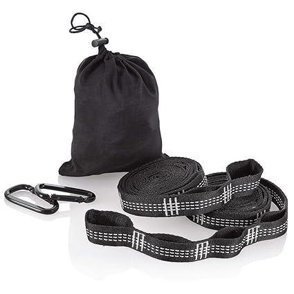 Newdora 1 Pair 3 Meters Swing Hanging Belt Kit Hanging Set for Hammock, Adjustable Hammock Straps, Hammock Tree Hanger, with Hooks 500kg Capacity