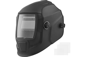 VEVOR Welding Helmet Auto Darkening, 3.66" x 1.69" True Color Welding Hood, Solar Powered Welder Mask 2 Arc Sensors, Shade 4/9-13 for TIG MIG ARC Weld Grinding - CRIUS Series (Matte Black)