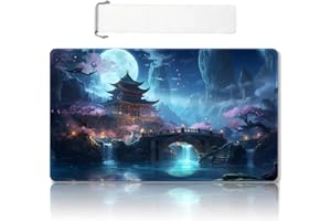 DAUXID Premium Stitched MTG Playmat with Zones and Non-Slip Rubber Backing - TCG Play Mat for MTG and Other Card Games - Colorful Design with Vintage Look and Feel (DKT (117),No Zones)
