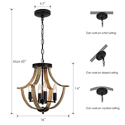LAMPKEDUO Farmhouse Hanging Pendant