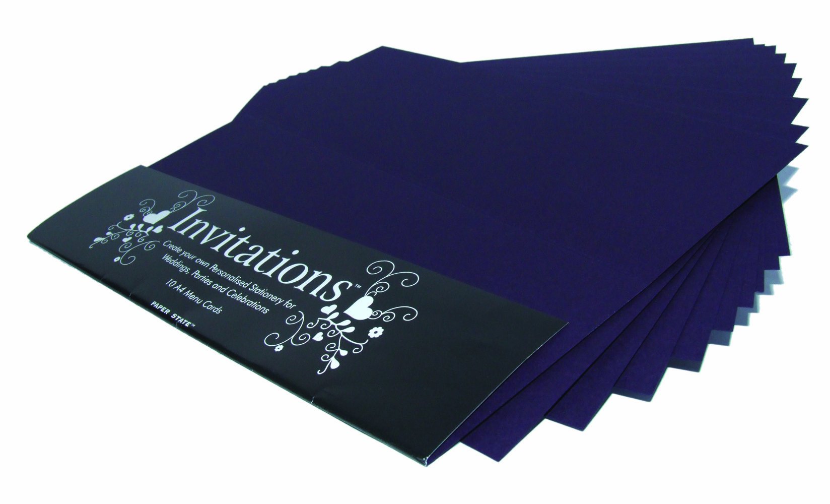 Paper State Invitations Menu Card - Amethyst (10 Sheets)