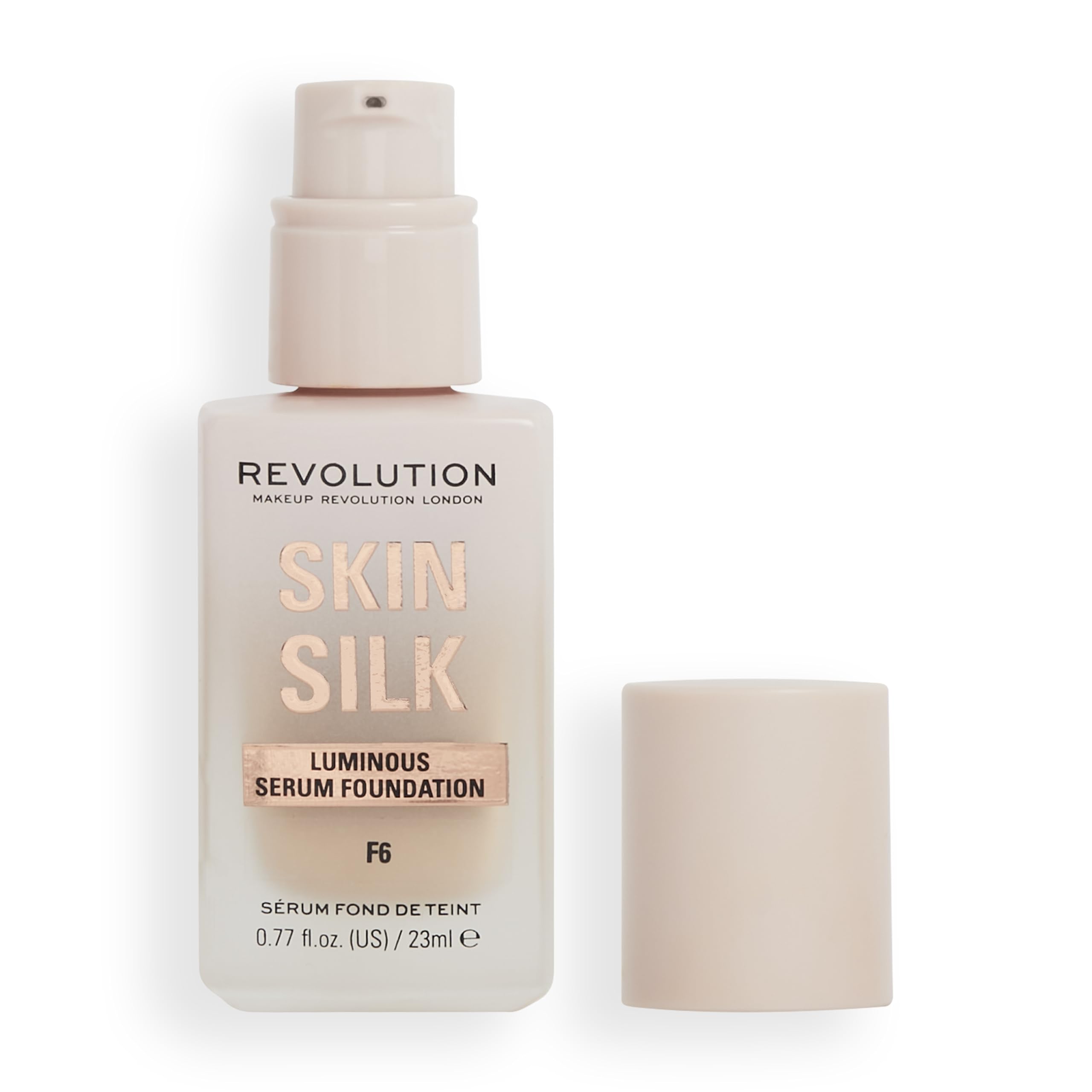 Makeup Revolution, Skin Silk Serum Foundation, Light to Medium Coverage, Contains Hyaluronic Acid, F6, 23ml