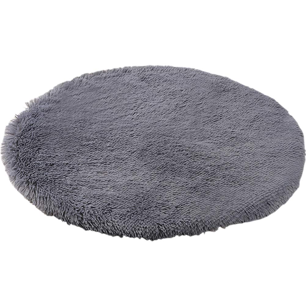 Photo 1 of Kelendle 31 Inch Plush Dog Bed Mat Warm Fluffy Round Puppy Crate Pad with Anti-Slip Waterproof Bottom Soft Comfy Pet Kennel Mat for Small and Medium Dogs Sleeping(Dark Grey)