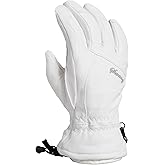 Swany Women's LaPosh Snow Sports Warm Waterproof Breathable Insulated Ski Leather Winter Gloves w/Soft Plush Micro-V Lining