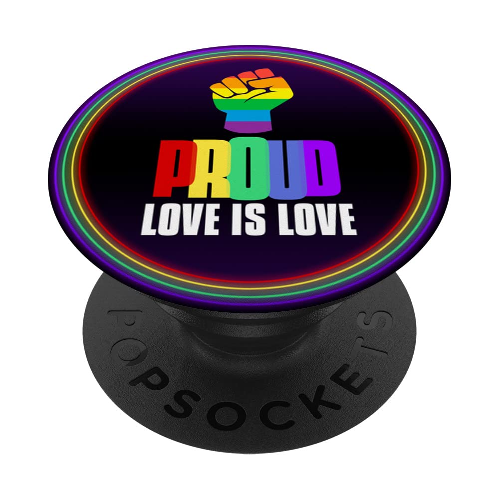 Proud LGBT Love is Love Lesbian Gay Bisexual Queer Gay Pride PopSockets Swappable PopGrip