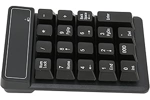 Wireless Numeric Keypad 19 Keys 2.4GHz Portable Ergonomic Waterproof Lightweight Number Pad Black