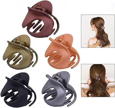 Lhkj 5 Pièces Pince Pour Cheveux Pince à Griffe Plastique De Coiffure Irrégulière Non Slip Griffe Clips Accessoires De Cheveux Pour Les Femmes