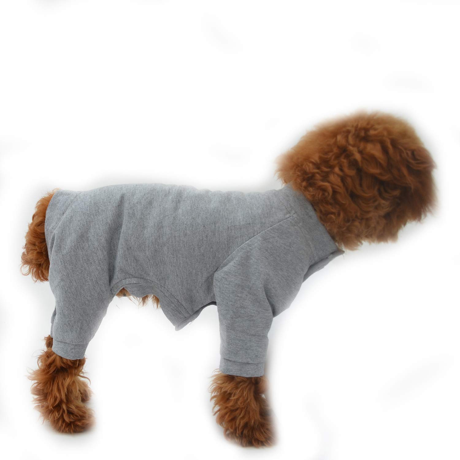 Lovelonglong Four Feet Pajamas, Pure Cotton Dog Jumpsuit with 4 Legs, Stylish T-Shirt PJS for Large, Medium, Small Dogs - Gray