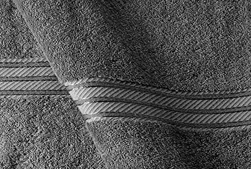 Bentley Priory Linens 2 PACK Supreme BATH Towels for Bathroom 500GSM Super Soft Cotton Pack of 2 Absorbent and Quick Dry bathroom Towels Set 70 x 125cm (DARK GREY)