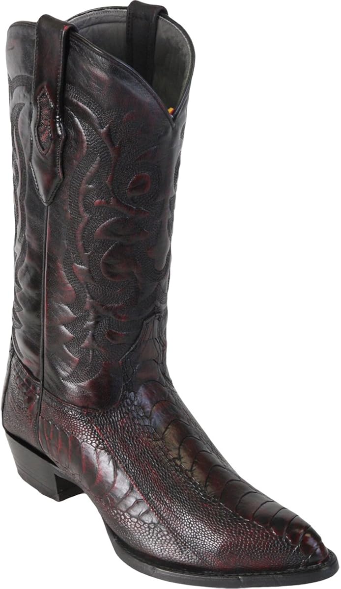 black cherry ostrich boots