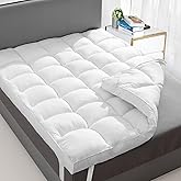 Extra Thick Fitted Mattress Topper - California King Size | Soft & Cooling Pillow Top Mattress Pad & Protector | Bed Topper for Back Pain, Straps Stretch 6" to 22" Deep