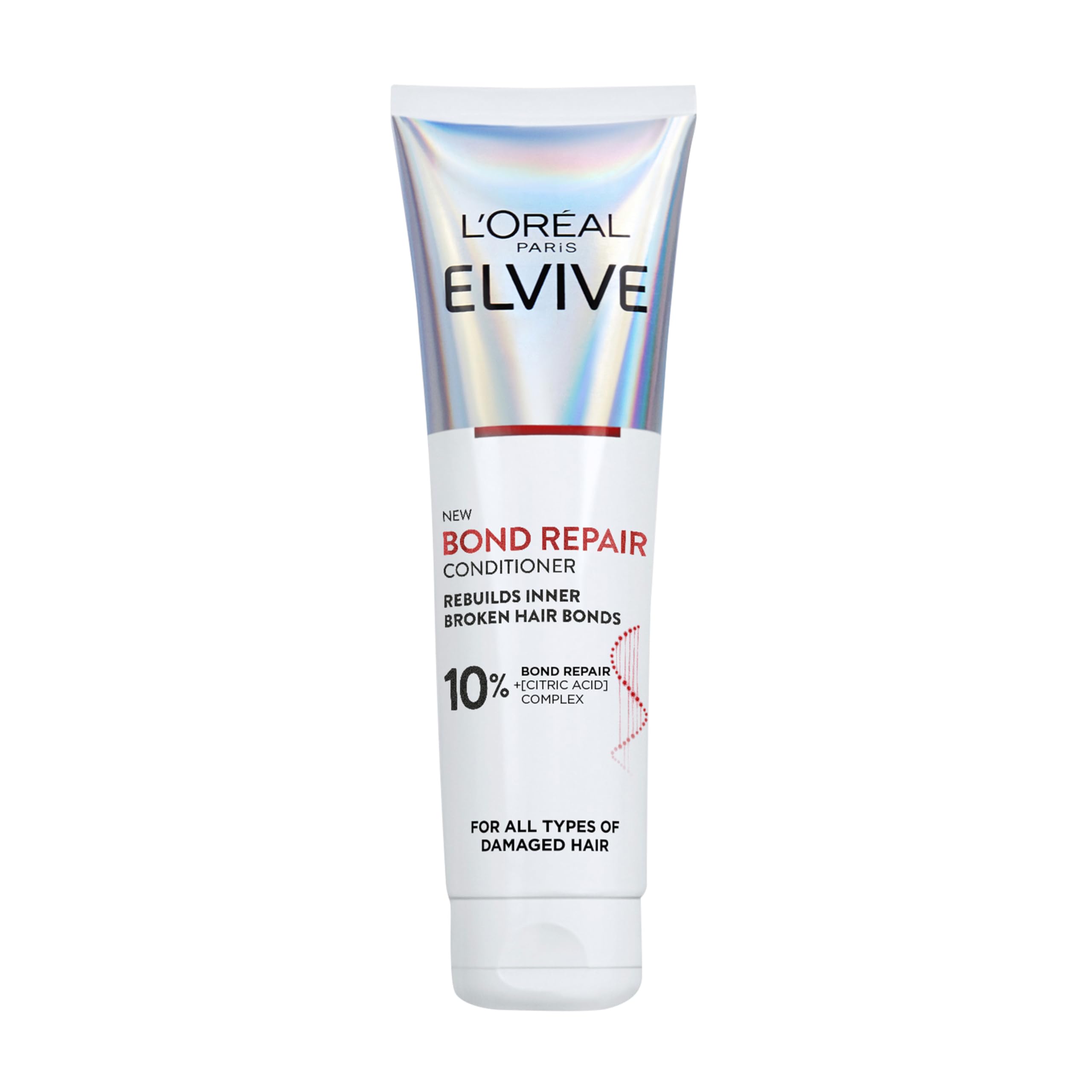 L'Oréal Paris Conditioner For Severely Damaged Hair, Elvive Bond Repair With Citric Acid Complex, Rebuilds Inner Broken Bonds For 98% Less Breakage, 90% More Shine And 82% Stronger Resilient Hair
