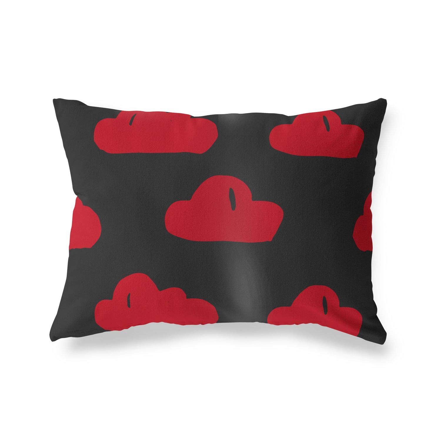 Bonamaison Decorative Cushion Cover Red & Black, Throw Pillow Covers, Home Decorative Pillowcases for Livingroom, Sofa, Bedroom, Size: 35x50 Cm - Designed and Manufactured in Turkey