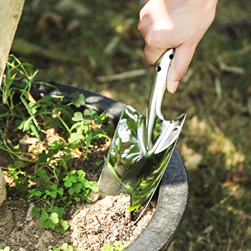 Onpiece Stainless Steel Trowel Shovel Digging Transplanter Garden Tool, 11 Inch