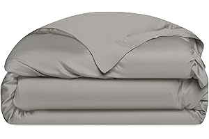 Cozy Earth Luxury Duvet Cover King - 100% Viscose from Bamboo - Ultra-Soft, Cooling & Lightweight Duvet Cover - Temperature-Regulating Bedding with Concealed Zip & Interior Snap Closures - Dove Grey