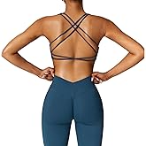 ABOCIW 2 Piece Workout Sets for Women Seamless Strappy Sports Bra V Scrunch Butt Lifting High Waist Leggings Gym Set