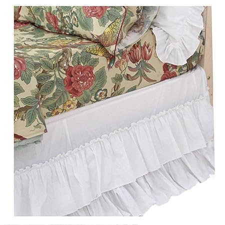 Queens House Shabby Dust Ruffle White Bed Skirts King-02