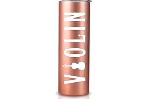 Onebttl Violin Gifts for Women, Gifts for Violinists, Violin Teachers, Violin Lovers, Stainless Steel Tumbler 20OZ - Rose Gold