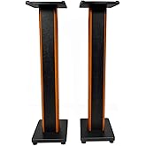 Rockville Pair RHTSC 36-Inch Bookshelf Speaker Stands, Surround Sound, 60 lbs Capacity, Wood Construction, Isolation Pads, Spikes, Sand-Fillable, for Home Theater and Studio Audio
