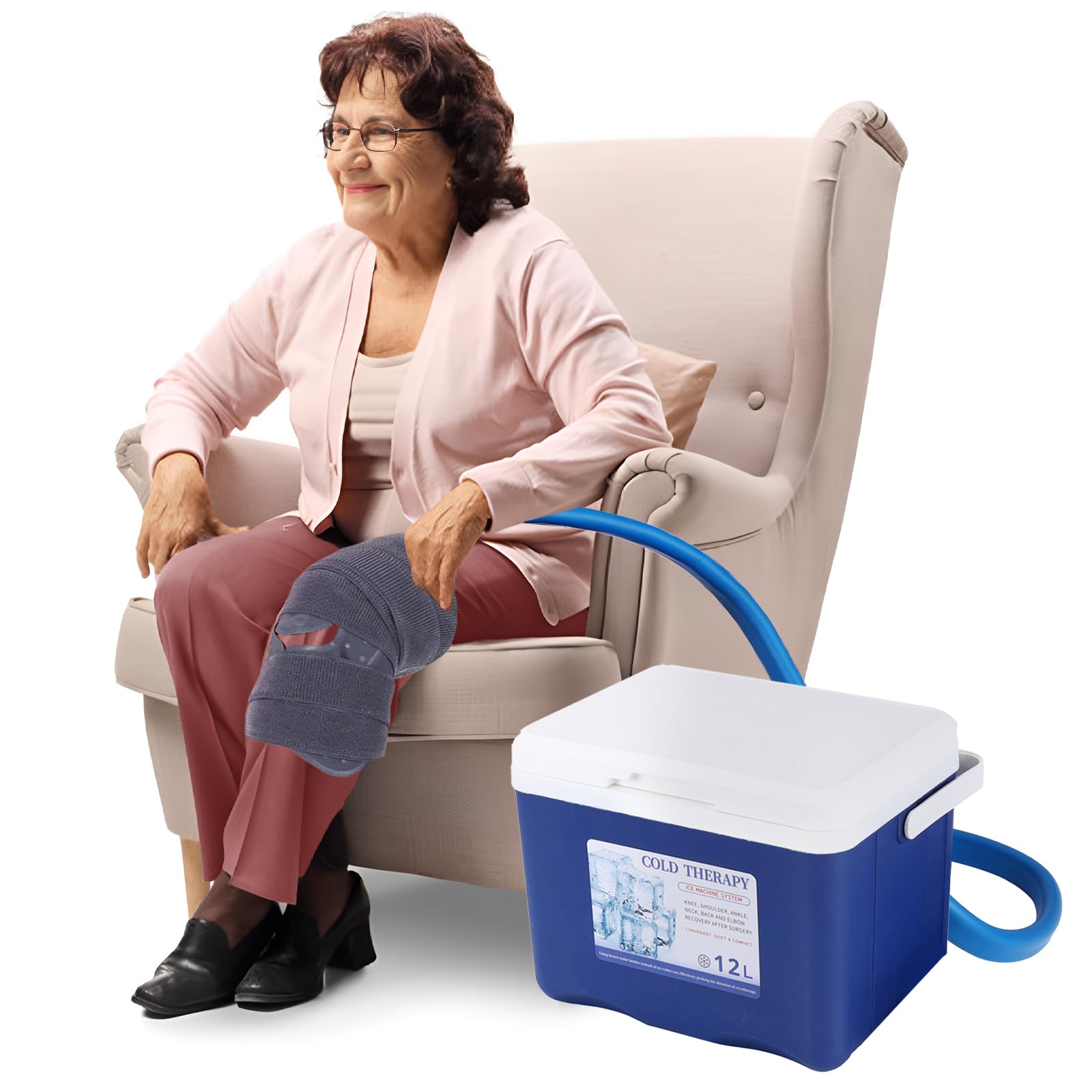 Photo 1 of Cold Therapy Machine, Ice Therapy System for Shoulder and Knee After Surgery Recovery, Cryotherapy Freeze Kit for Knee Replacement, Large Capacity Ice Machine with Quiet Pump