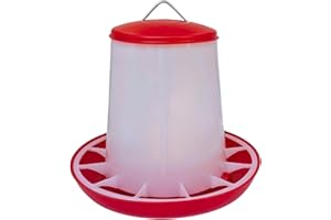 Little Family Members Large Chicken Feeder 5-Pound Capacity for All Poultry | Durable Feeding Container with Carrying Handle for Chickens, Ducks, Turkeys, Quail, Baby Chicks, Turkeys and More