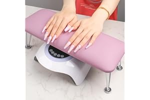 BOMOQING Arm Rest for Nails, Microfiber Leather Nail Arm Rest for Acrylic Nails, Nail Arm Rest Table with Pillow Cushion Hand Holder for Manicure, Hand Rest for Nails Tech, Home Use or Salon(Purple)