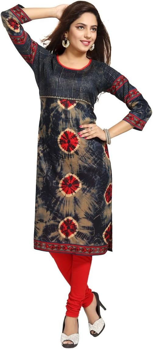 Unifiedclothes Women Fashion Casual Indian Kurti Tunic Kurta Top Shirt Dress SC1104