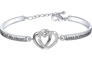 FAADBUK Memorial Jewelry Loss Gift A Piece of My Heart Lives In Heaven Bracelet In Memory of Loved Son Daughter Sympathy Gift