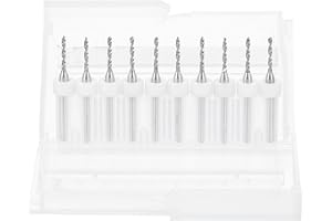 HARFINGTON 10pcs PCB Drill Bit Set 1/8" Shank 1.5mm Tungsten Carbide Micro Twist Drill Bits Tools for Print Circuit Board Jewelry Plastic Wood Soft Metal